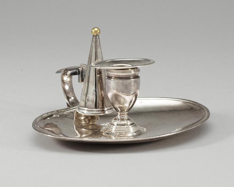 An English silver candlestick, London 1789.