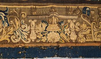 A tapestry, "Verdure", tapestry weave, ca 312-318 x 302-307 cm, Aubusson around 1700-first half of the 18th century.