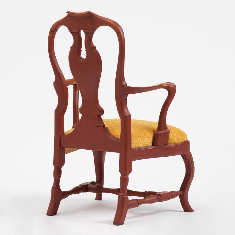 A Swedish rococo armchair, Stockholm, later part 18th century.
