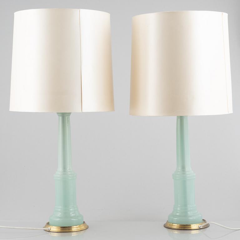 Bordslampor, ett par, troligtvis Italien, 1950/60-tal.