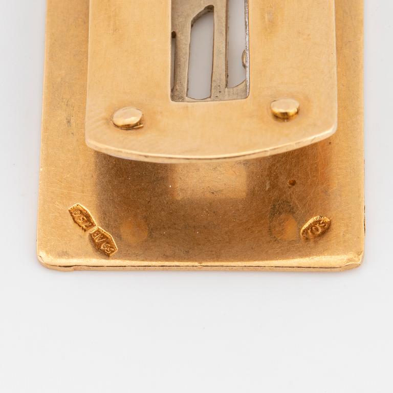 Moneyclip, 18K gold, dollarsign.