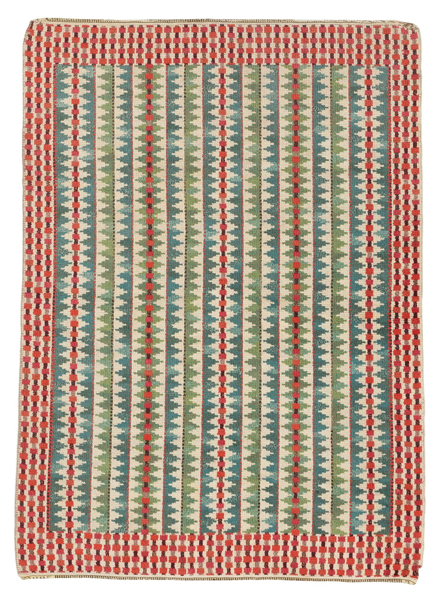 Barbro Nilsson, A CARPET, "Smultronstråna", knotted pile, ca 228 x 165,5 cm, signed AB MMF BN.