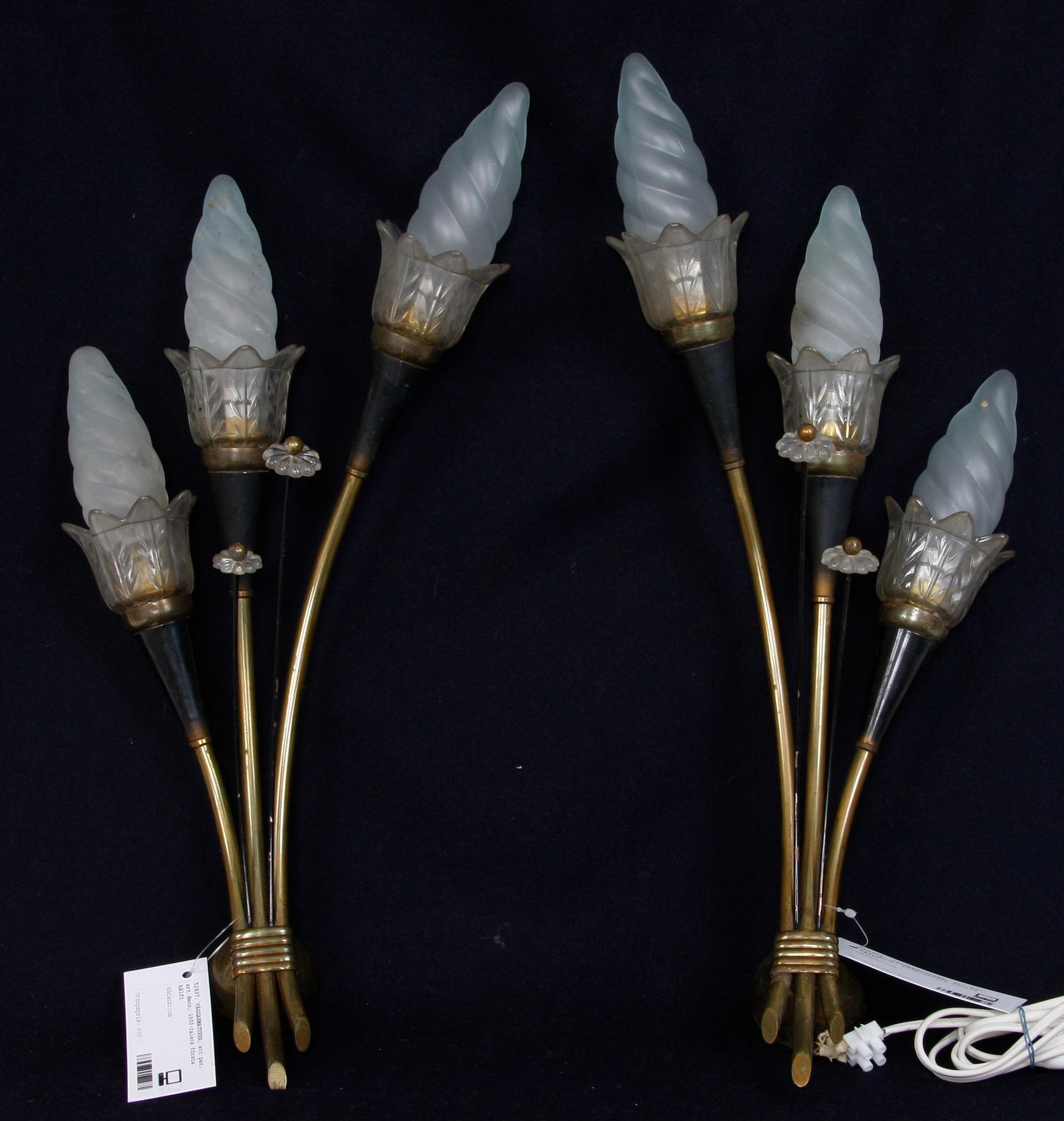 VÄGGARMATURER, ett par, art deco, 1900-talets första hälft.