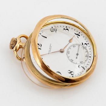 An 18K gold pocket watch by Alex Hüning, Geneve.