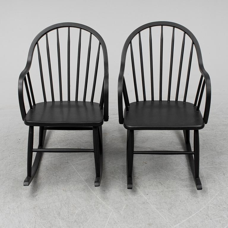 A PAIR OF ROCKING CHAIRS EDSBYVERKEN, second half of the 20th century.