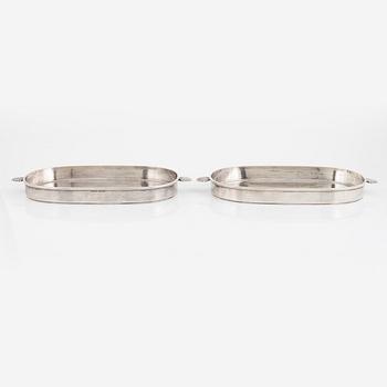 Two silver plated gratin forms, C.G. Råström, mid 20th century.