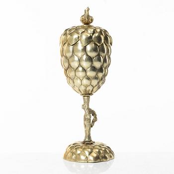 A silver gilt grape cup, historicism, 19th Century.