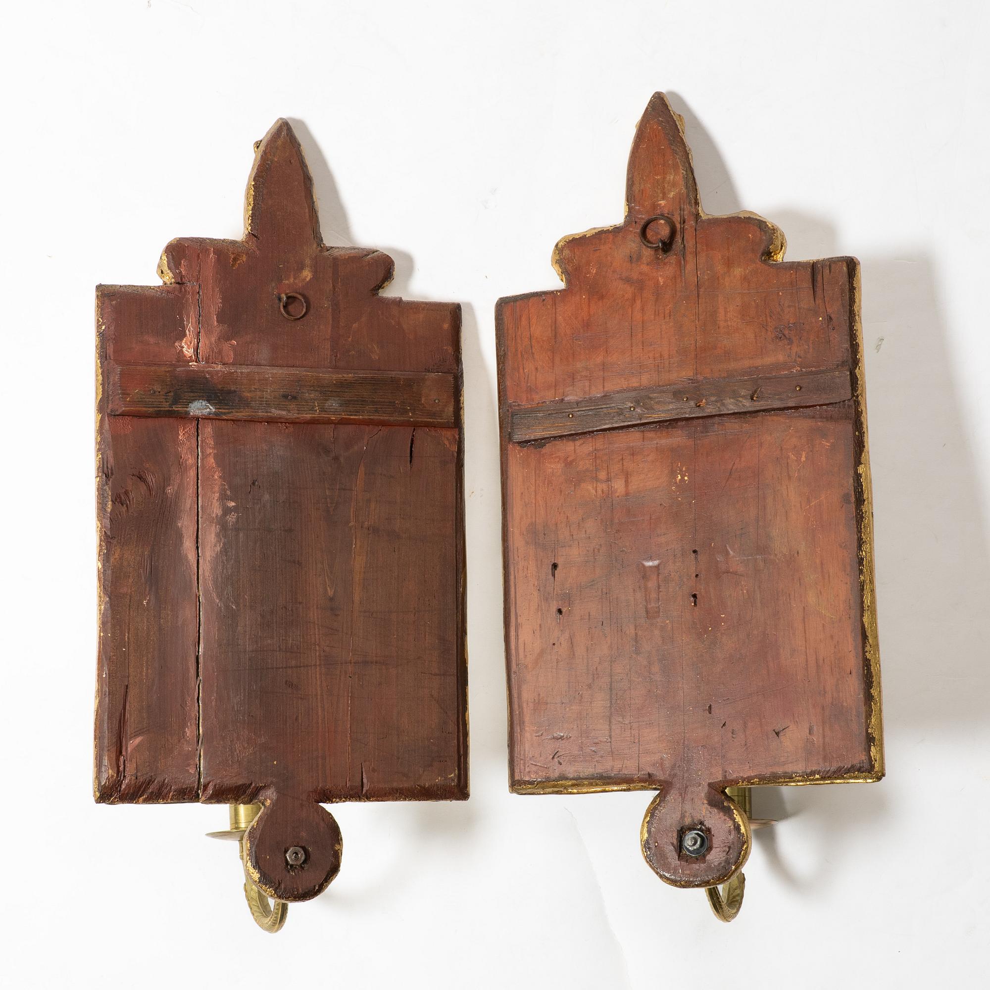 Spegellampetter, ett par, empirestil, 1900-tal.