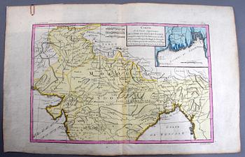 KARTOR, Indien/Ceylon resp norra Indien, 2 st, Bonne 1780.
