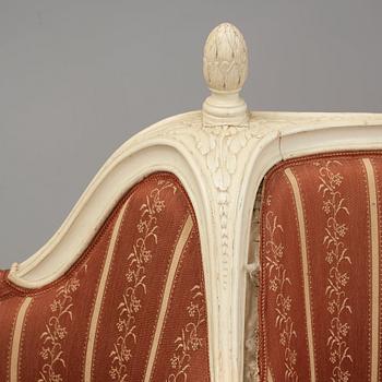 A Gustavian late 18th century sofa Confidante.