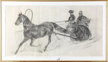 OKÄND KONSTNÄR, blyerts/krita, Ryssland.