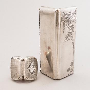 A silver evening bag and purse, Moscow and Saint Petersburg.