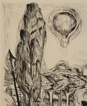 Max Beckmann, "Landschaft mit ballon" from "Gesichter".