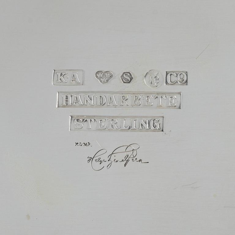 A silver bowl by Helge Lindgren för K Anderson, Stockholm, 1953.