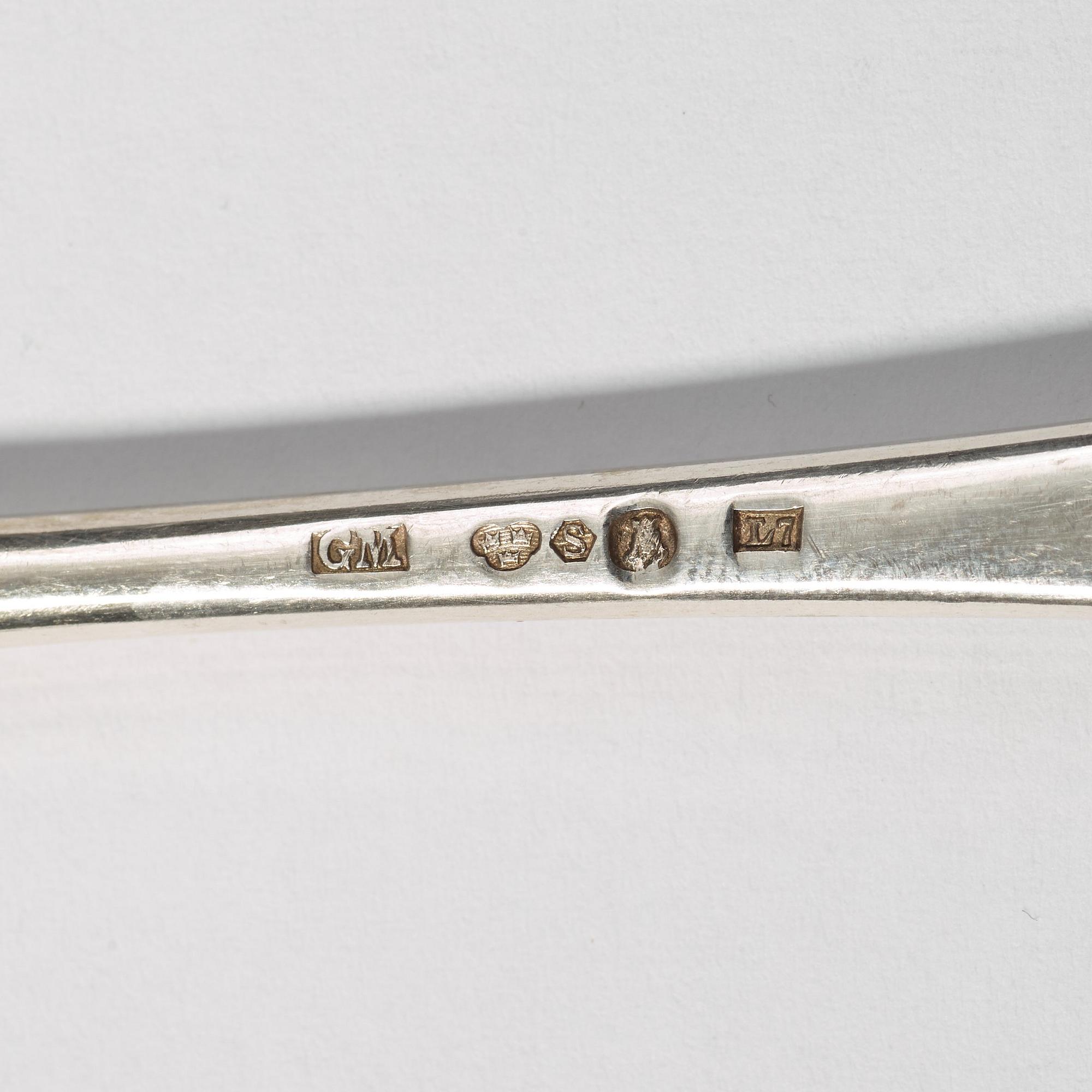 Gustaf Möllenborg, bestickuppsättning 49 delar, silver, Stockholm 1906.