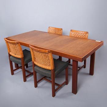 MATBORD och STOLAR, 10 st, HMN Huonekalu Mikko Nupponen, Lahtis, 1960-tal.