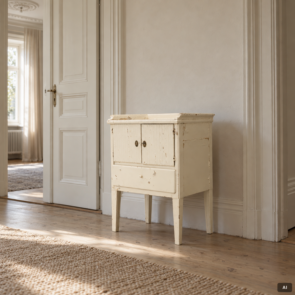 A bedside cabinet, 19th century.