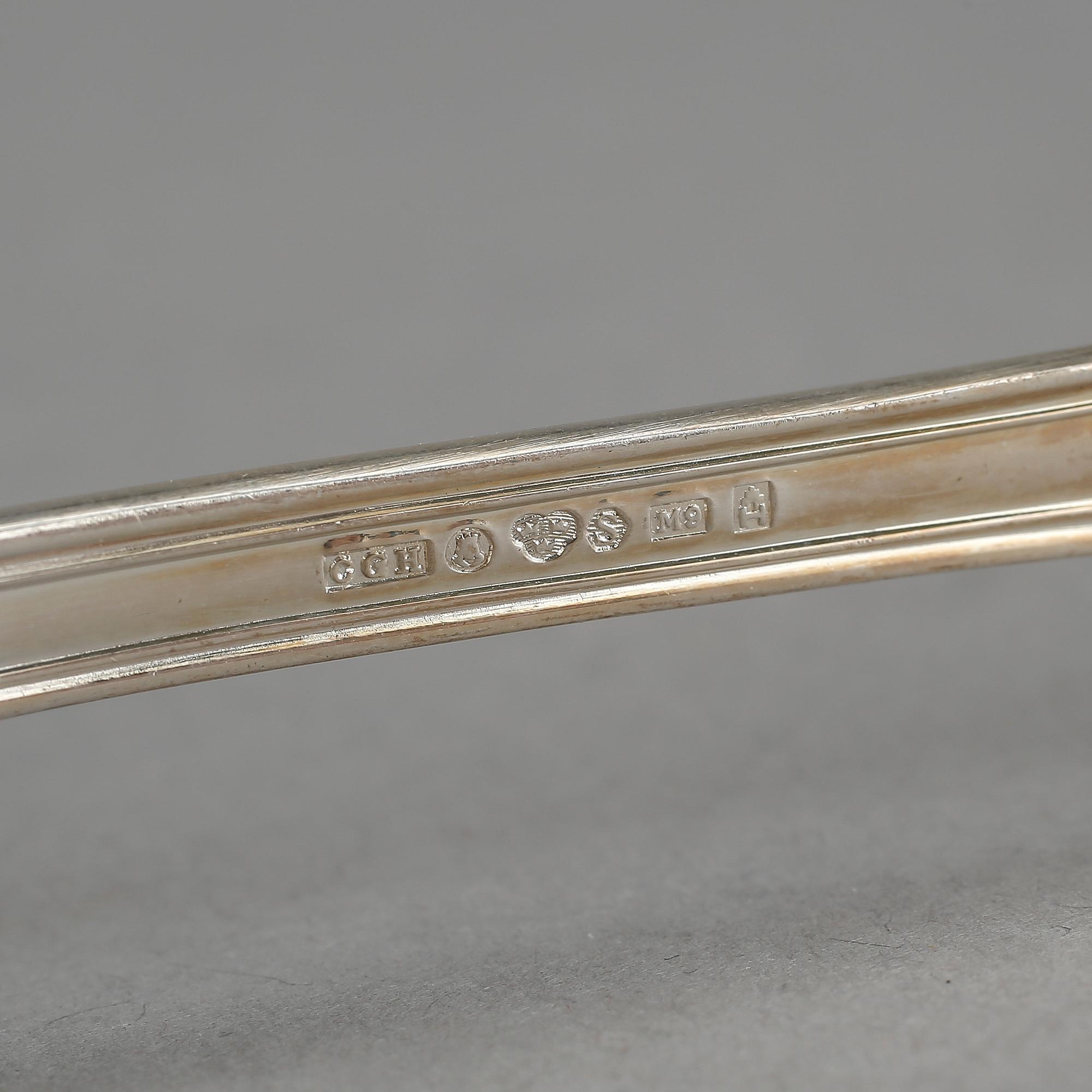 BESTICKSERVIS, 43 delar, silver, "Olga", CG Hallberg, 1962. Vikt ca 1059g.