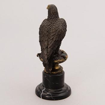 SCULPTURE, patinated bronze, on marble stand.