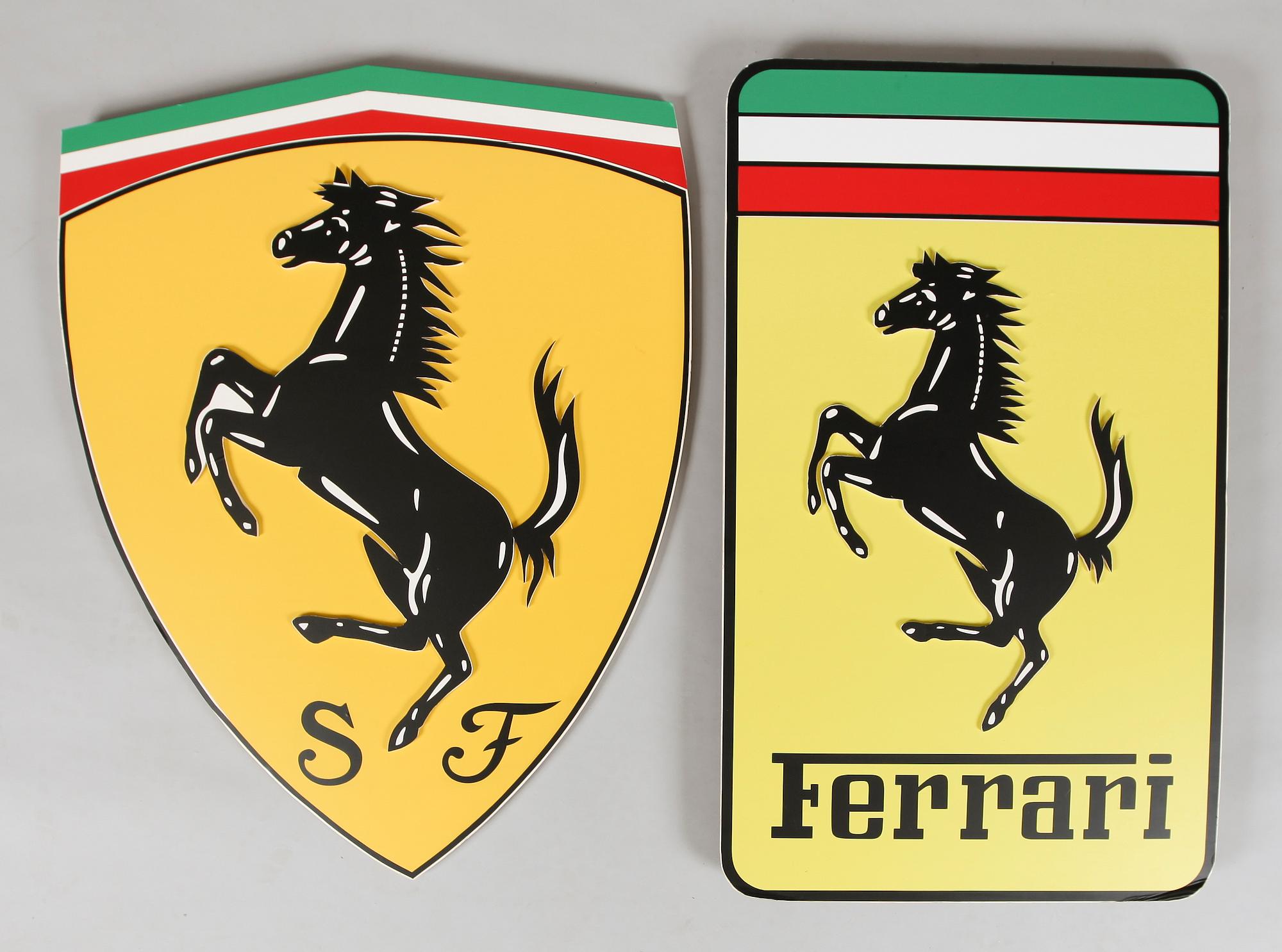 SKYLTMATERIAL, 2 st, Ferrari, sent 1900-tal.