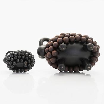 Kaija Aarikka, two pine wood sculpturers, Aarikka Finland.