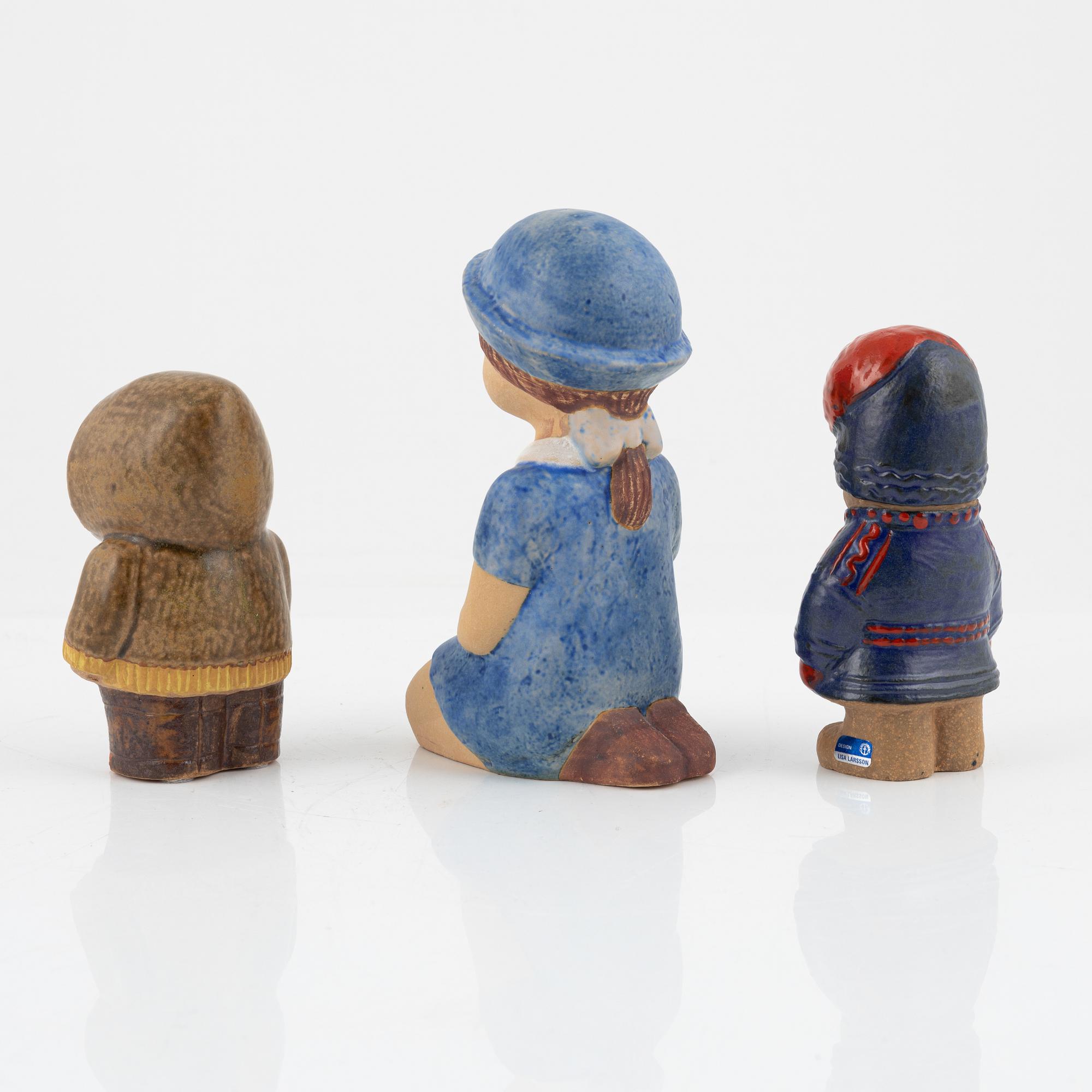 Lisa Larson, six stoneware figurines, Gustavsberg, Sweden.