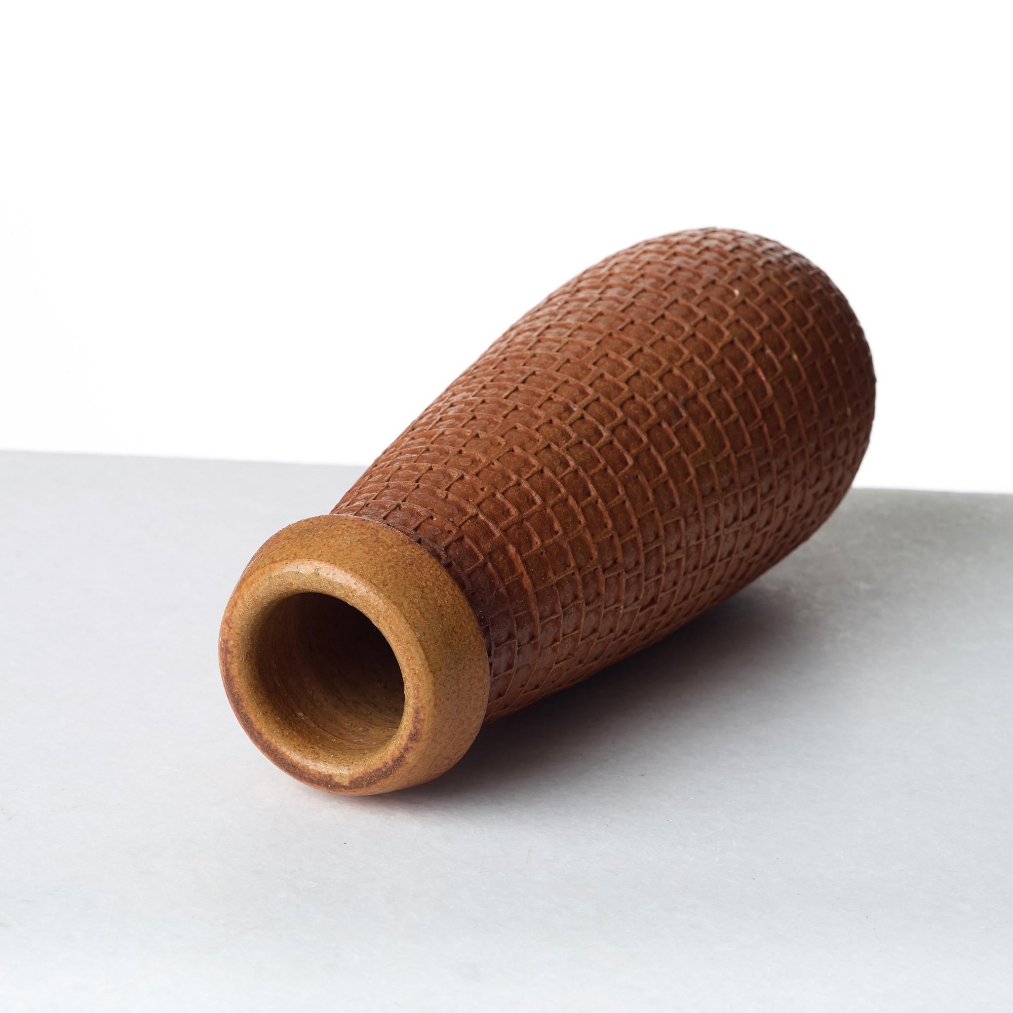 Stig Lindberg, a stoneware vase, Gustavsberg studio, Sweden 1962.