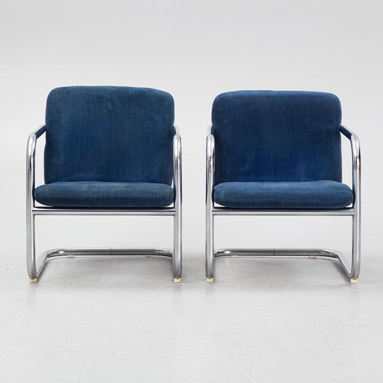 Börge Lindau & Bo Lindekrantz, karmstolar, ett par, "S70", 1970-tal.