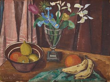 719. Agda Holst, Still life with fruit and flowers.