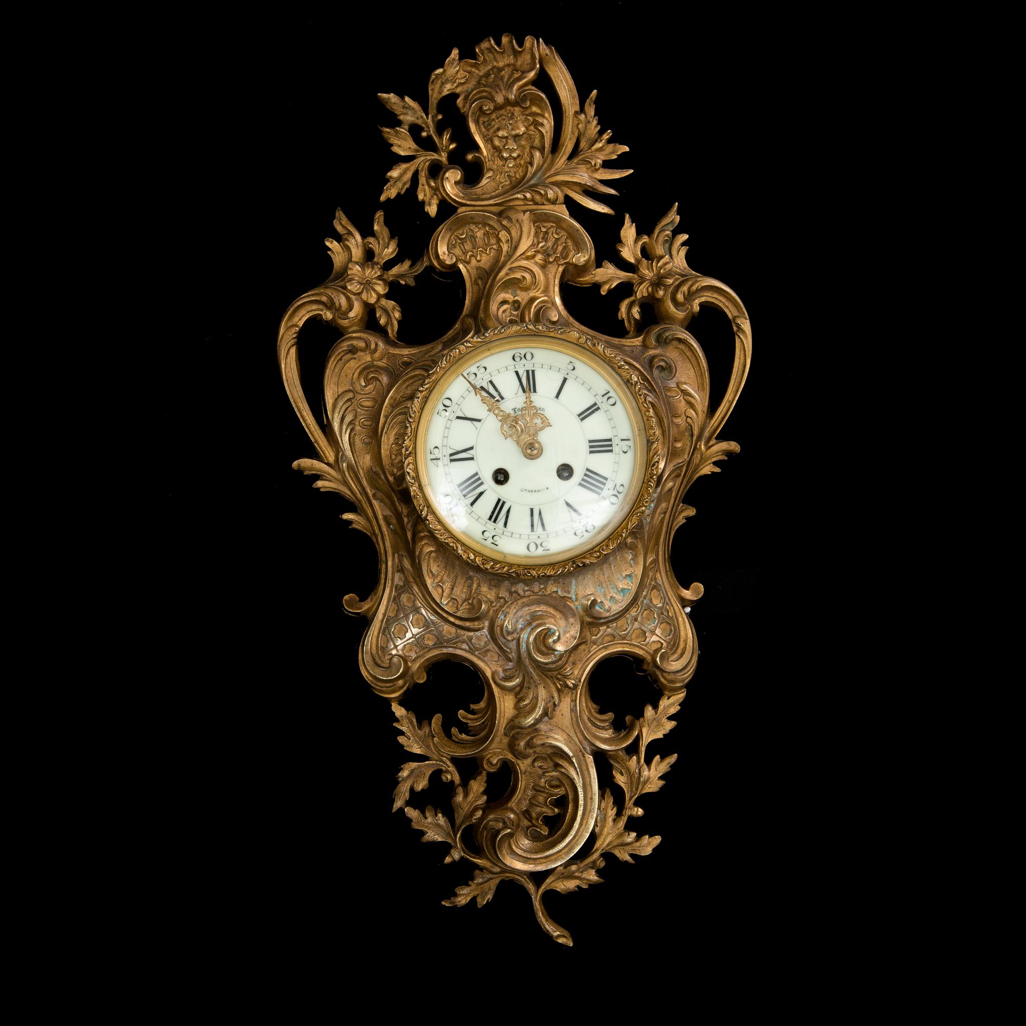 VÄGGKLOCKA, rokokostil, FW Tornberg, Stockholm, 1900-tal.
