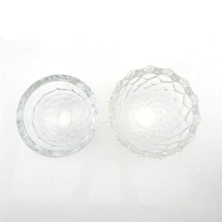 Berit Johansson and Jan Johansson toasting glasses, 3 pcs not signed, Orrefors.