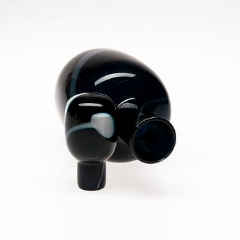 KARAFF, glas, "Blues", signerad Timo Sarpaneva 165/1995. Iittala.