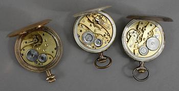 FICKUR, 7 st, en av doublé, 6 silver, 1900-talets första hälft.