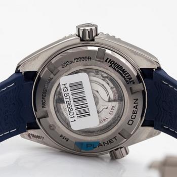 Omega, Seamaster, Professional, Planet Ocean 600M, Chronometer, rannekello, 37,5 mm.