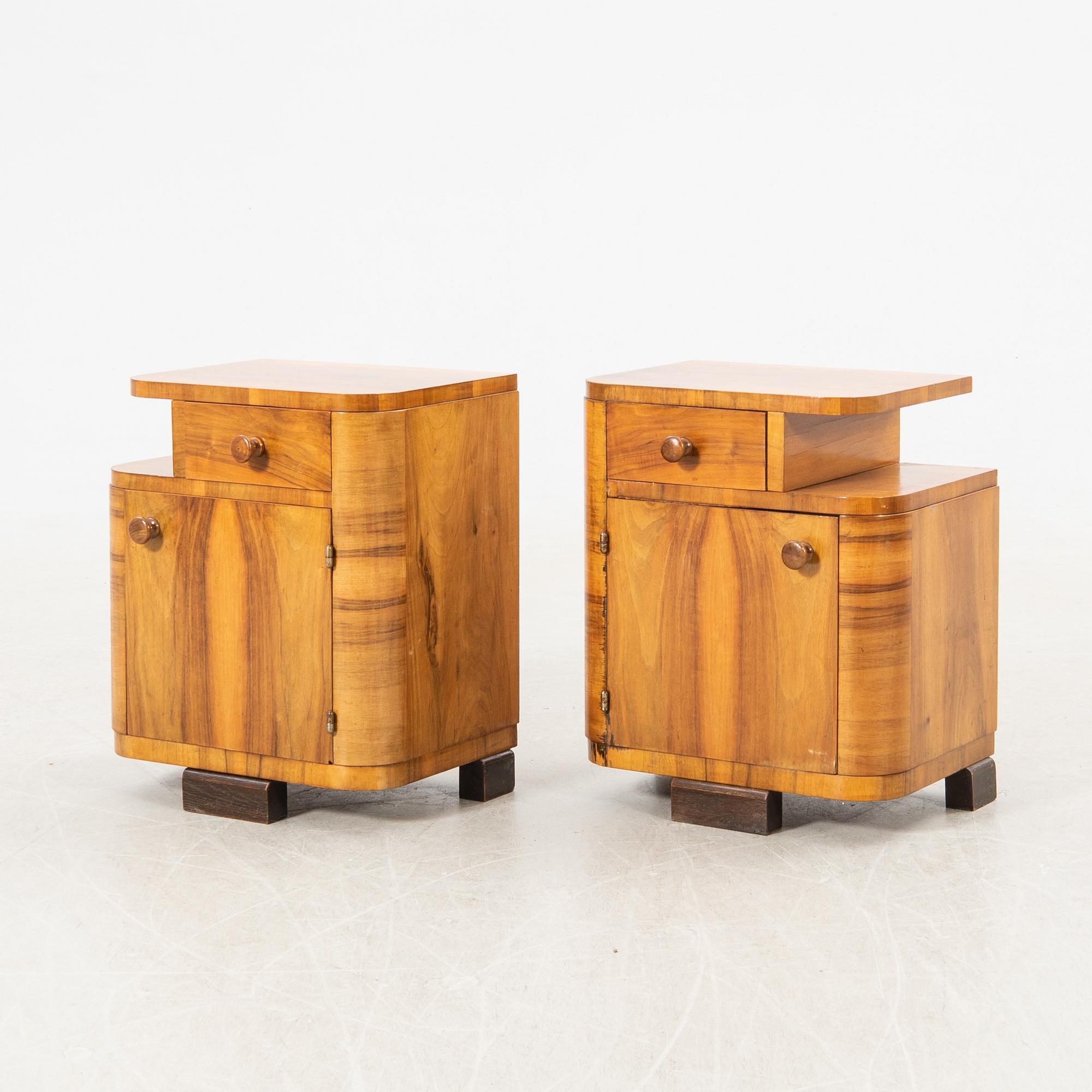 Sängbord ett par Art Deco 1900-talets första hälft.