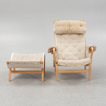 Bruno Mathsson, fåtölj med fotpall, "Pernilla", Dux.