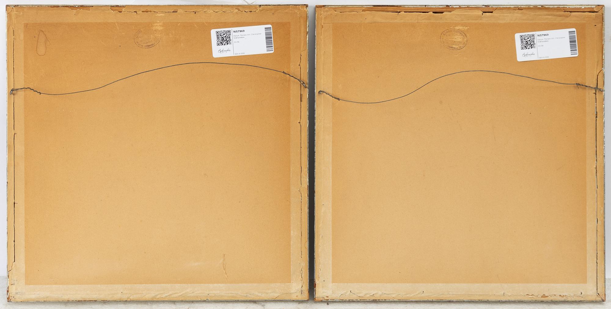 Sidenmålningar, ett par, Persien, omkring år 1900.