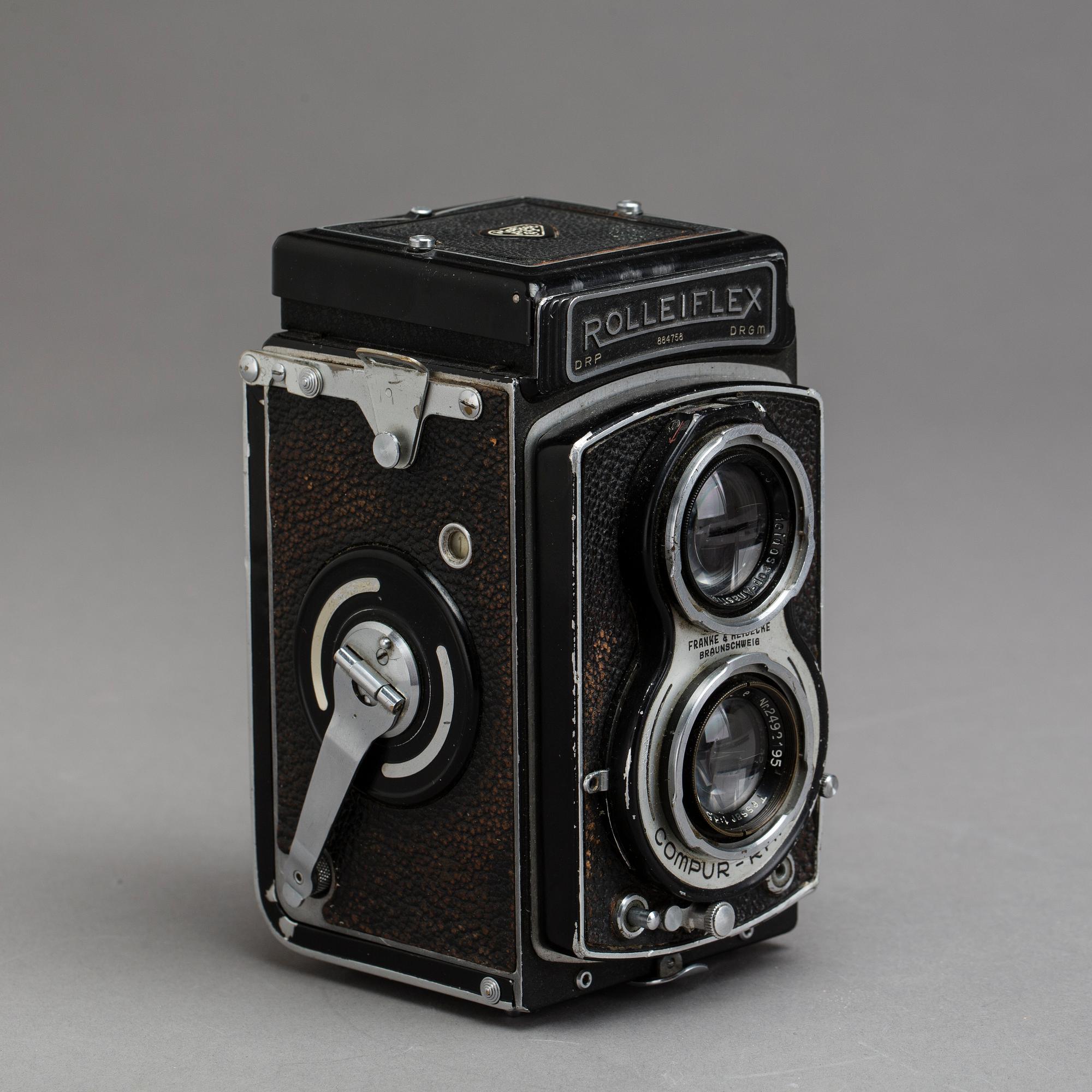 SPEGELREFLEXKAMERA, Rolleiflex compur rapid, nr 884758, Franke & Heidecke, Tyskland. 1900-talets mitt.