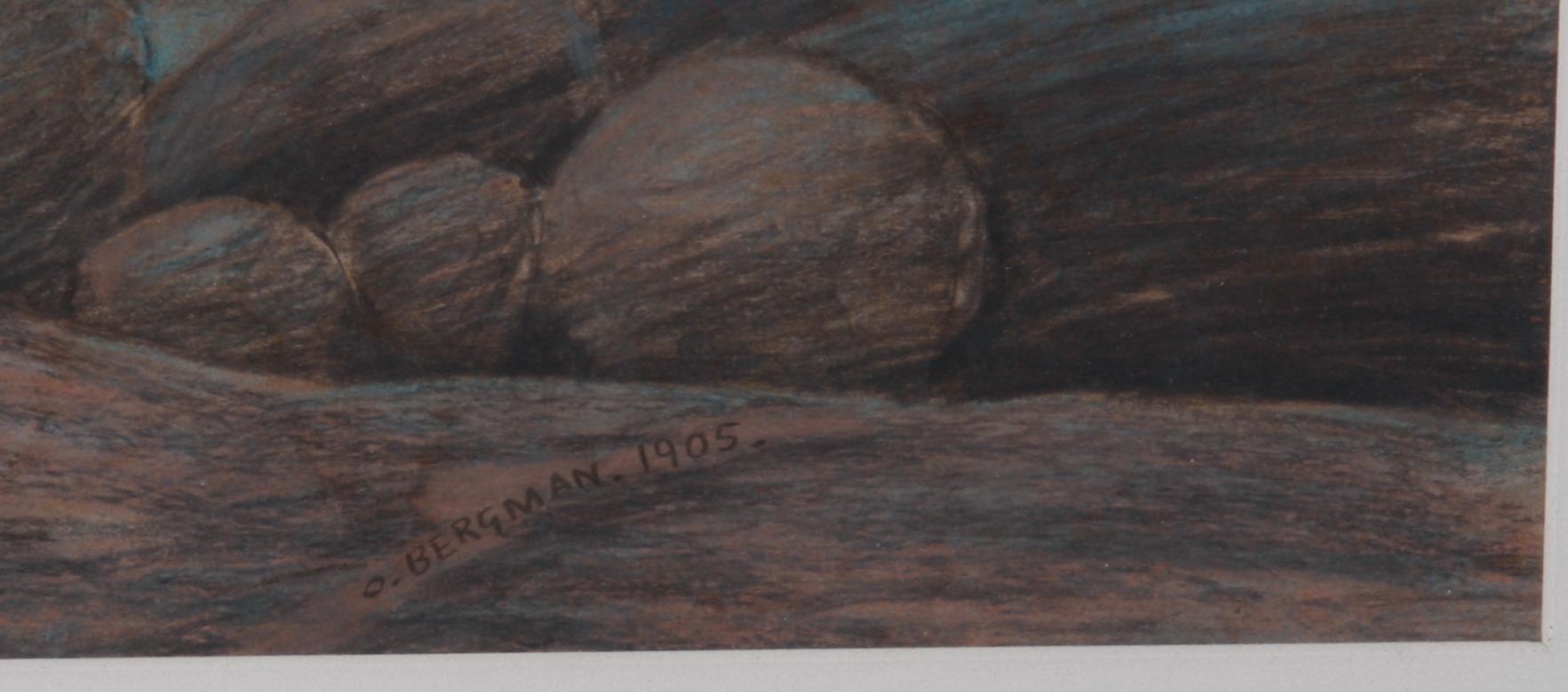 BERGMAN, OSKAR, pastell, sign o dat -1905.
