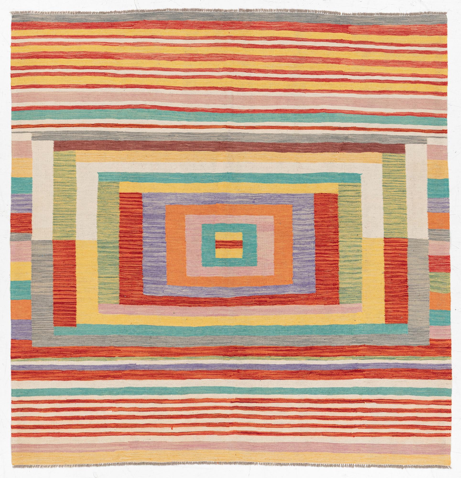 A Kelim rug, c. 200 x 195 cm.