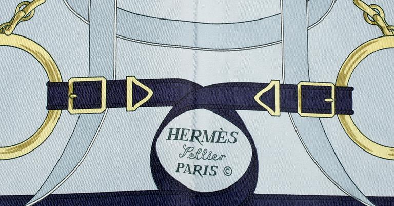 SCARF, siden, "Eperon d'Or", Henri d'Origny, Hermès, Paris troligen 1960-tal.