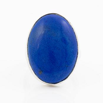 Ring, sterling silver with blue stone, 1992.