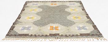 A flat weave carpet, signed RE, ca  222 x 155 cm.