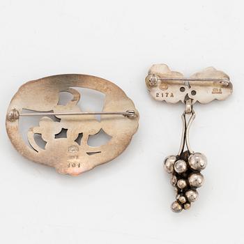 GEORG JENSEN, two brooches.