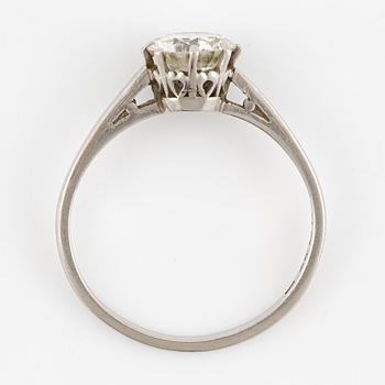 Ring, platinum with a brilliant-cut diamond, 1.05 ct according to the engraving.