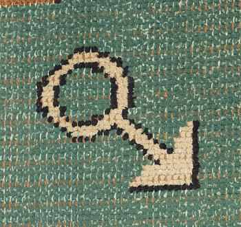 CARPET. Knotted pile (Flossa). 543 x 307,5 cm. Signed Fo SY (?) 1927 (Einar Forseth).