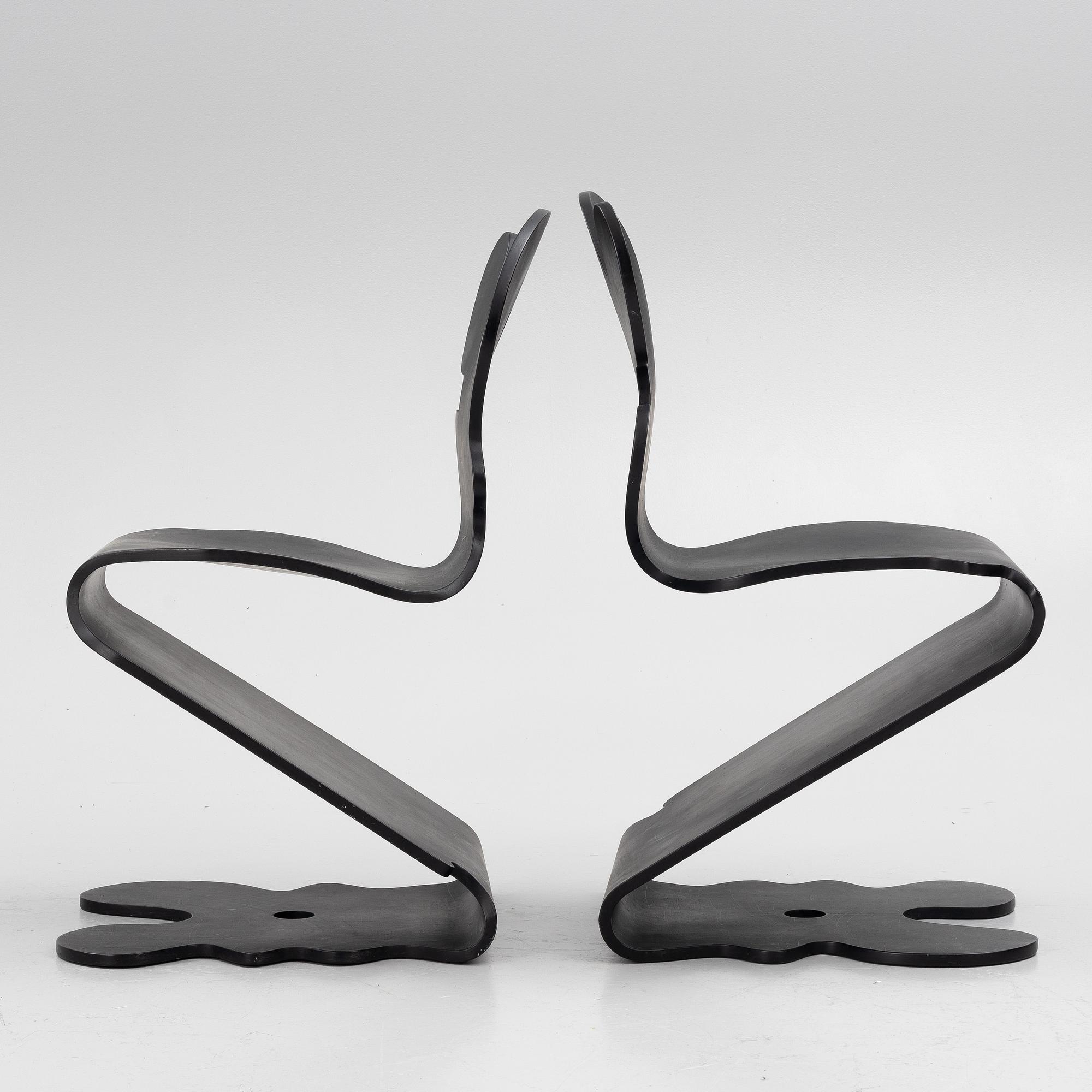 Verner Panton, chairs, a pair, "Pantonic 5000 chair", Studio Håg, Norway, 1990s.