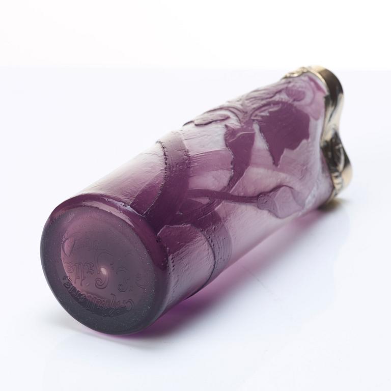 Emile Gallé, vas med mynning av silver, Nancy, Frankrike, Art Nouveau, ca 1900.