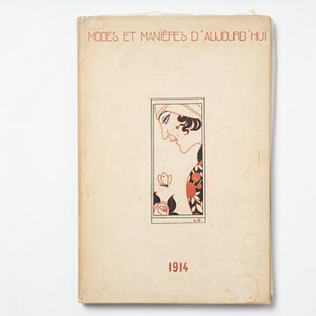George Barbier, mapp med originalteckning och planscher, "Modes et Manières d'Aujourd'Hui (3e Année)", Frankrike, 1914.