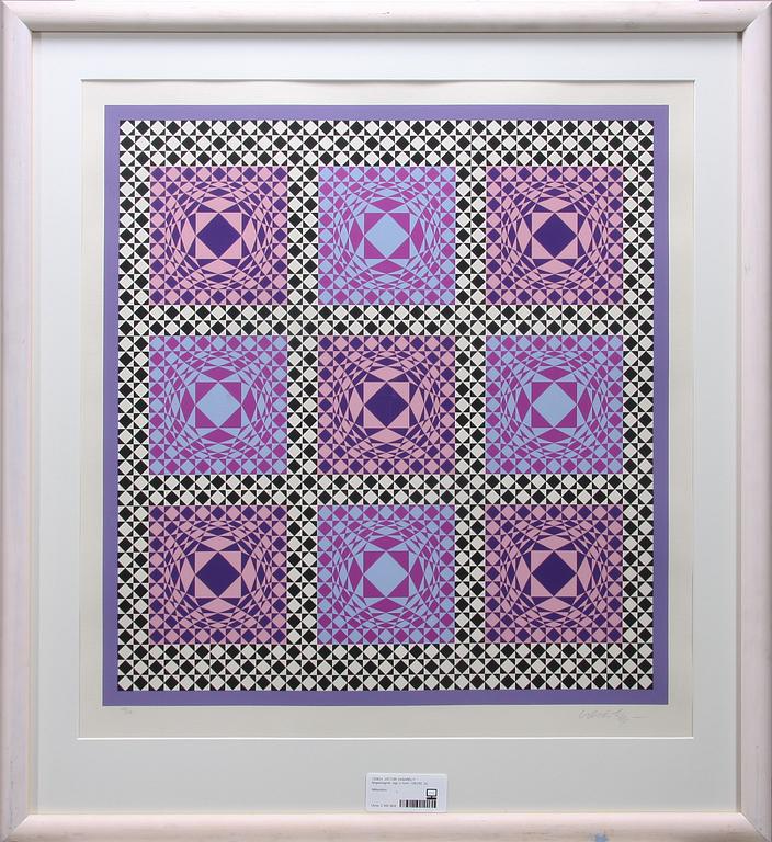 VICTOR VASARELY, färgseriegrafi, sign o numr 128/250.